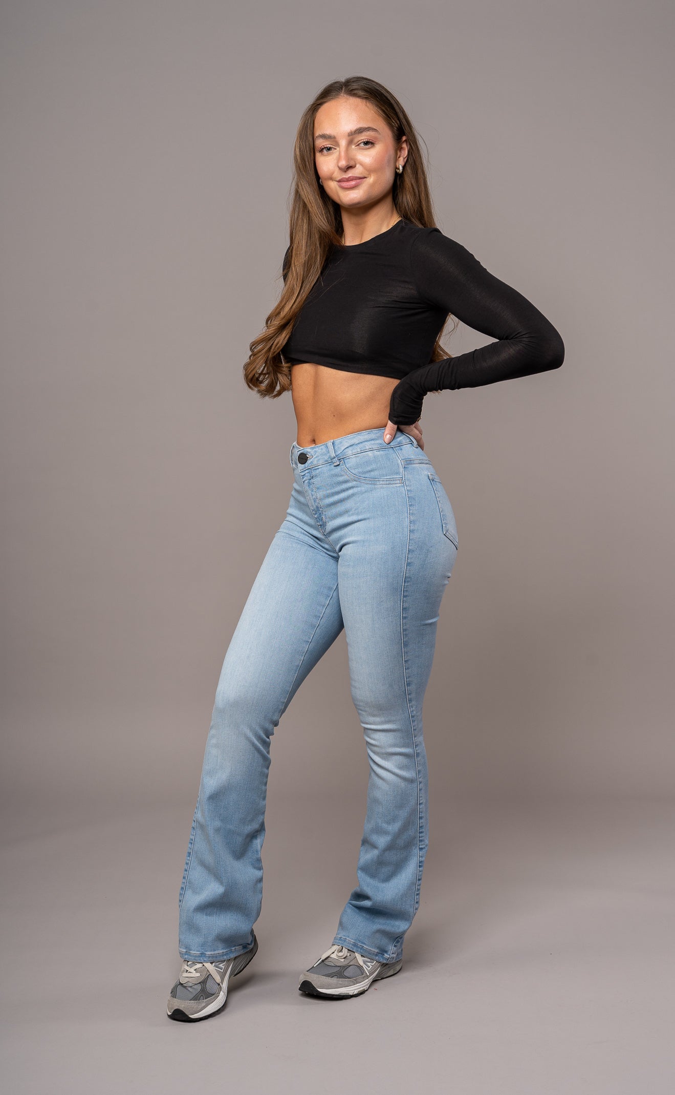 Women's Flared Mid-Rise Skinny Jeans - Arctic Light Blue
