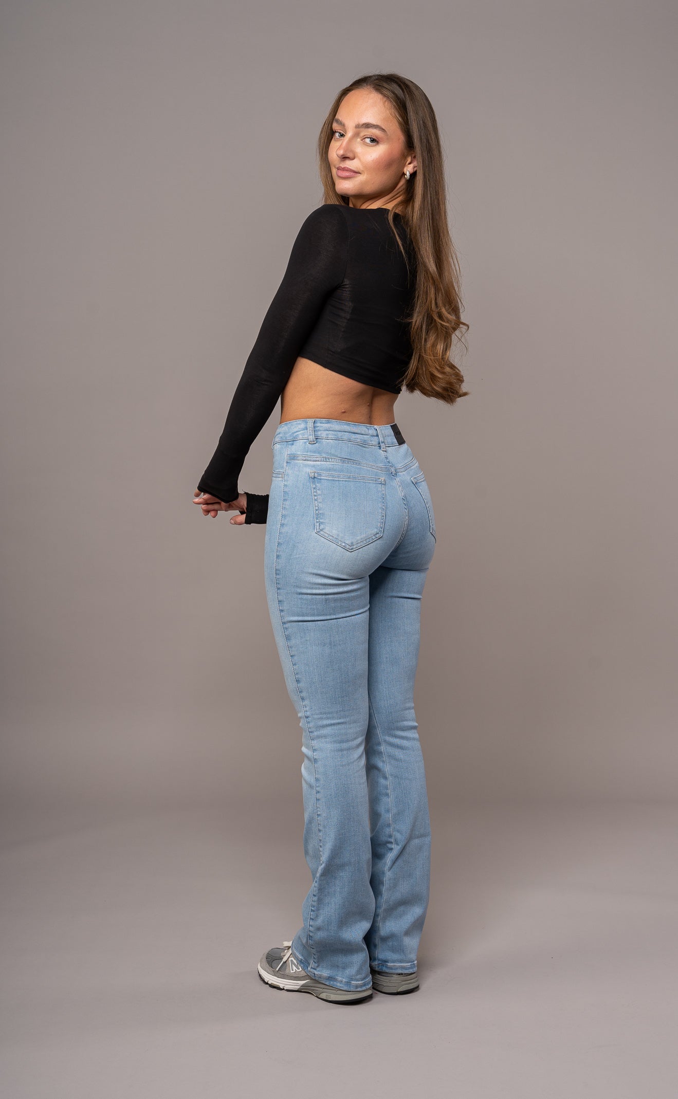 Women's Flared Mid-Rise Skinny Jeans - Arctic Light Blue