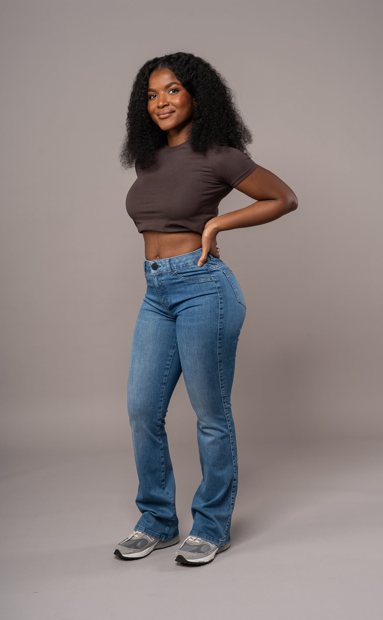 Women's Flared Mid-Rise Skinny Jeans - Sky Blue