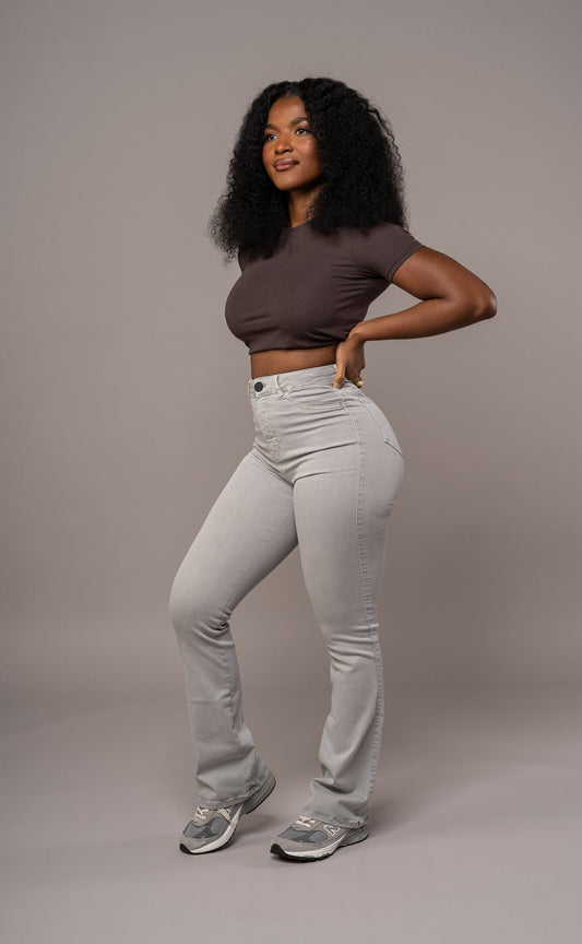 Women's Pastel Flared Pants - Off-White