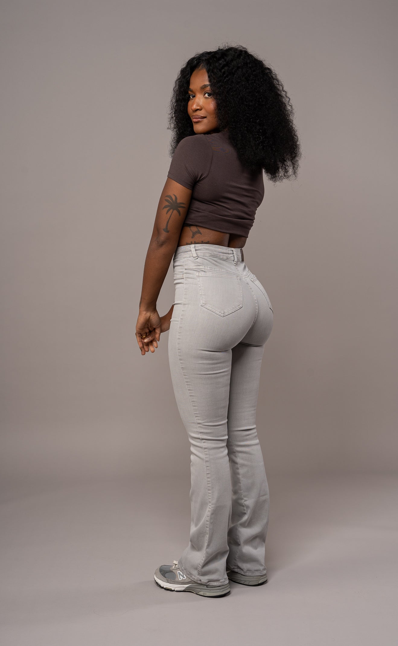 Women's Pastel Flared Pants - Off-White