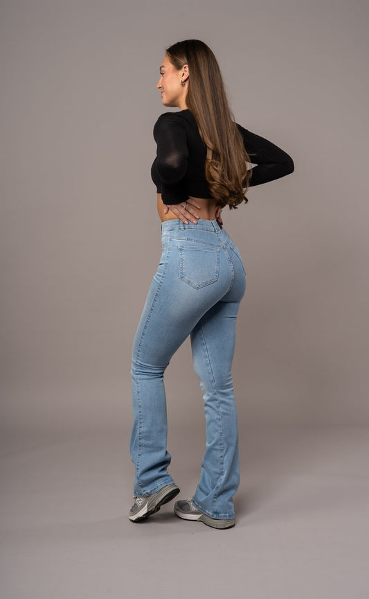 Women's Flared Pants - Arctic Light Blue