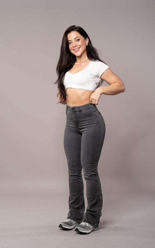 Women's Flared Pants - Grey