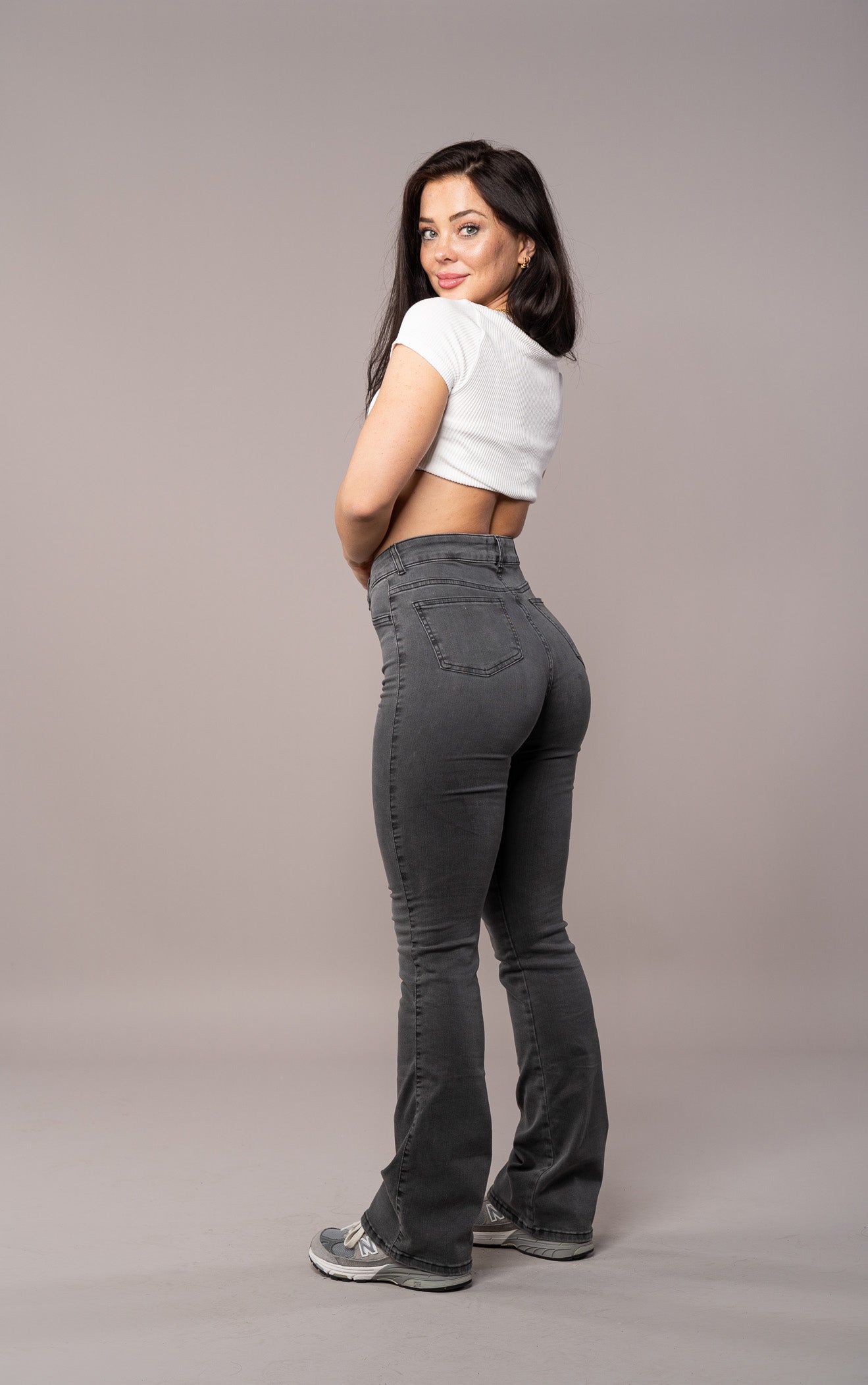 Women's Flared Pants - Grey